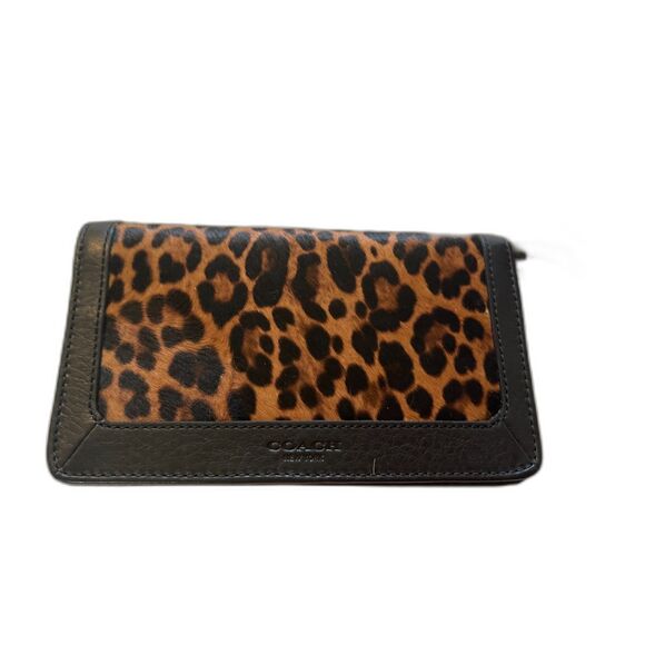 $298 Coach Envelope Wallet Clutch Ocelot Haircalf Black Cheetah Animal 47994 NWT - Picture 6 of 13